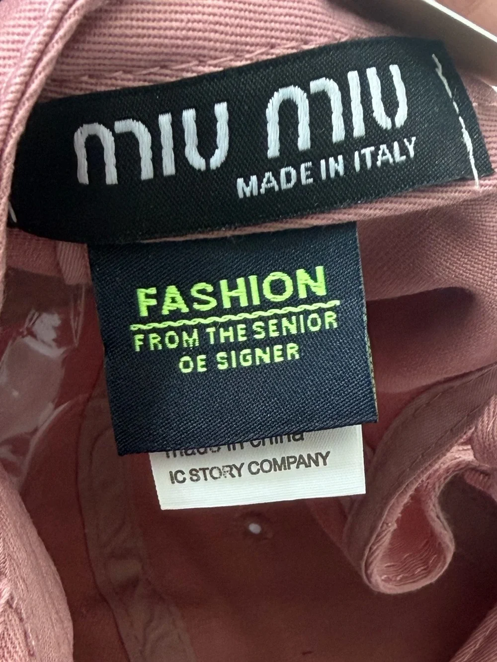 Designer Pink Distressed Logo Baseball Cap Adjustable Cotton Hat NWT Luxury